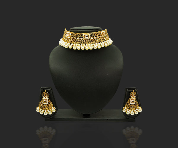 Ethereal Elegance Gold Garnet Bridal Set