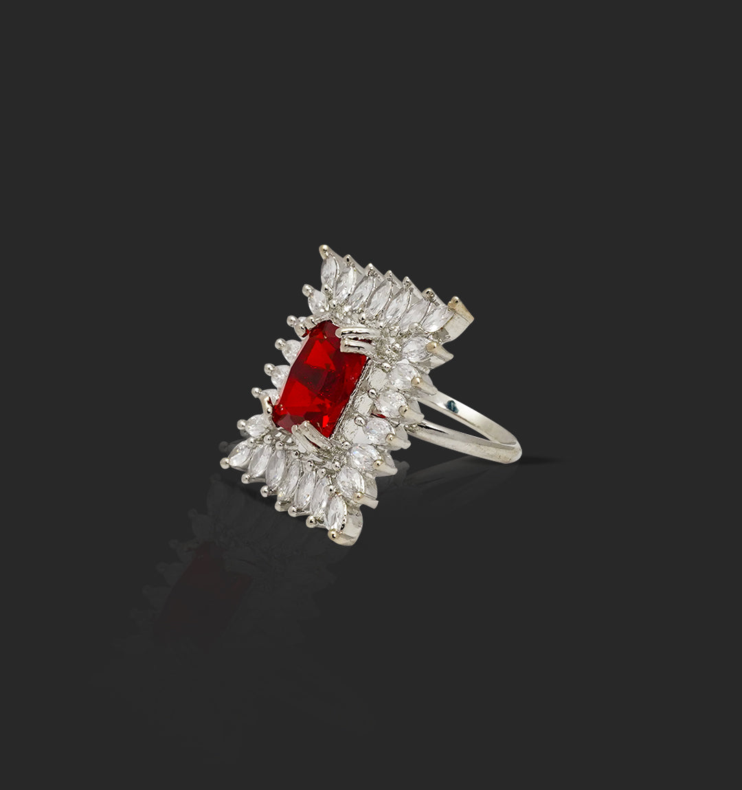 Crimson Sparkle Bliss Ring