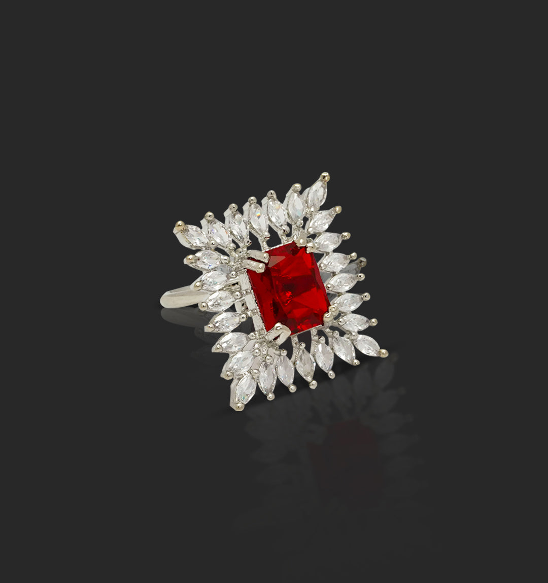 Crimson Sparkle Bliss Ring