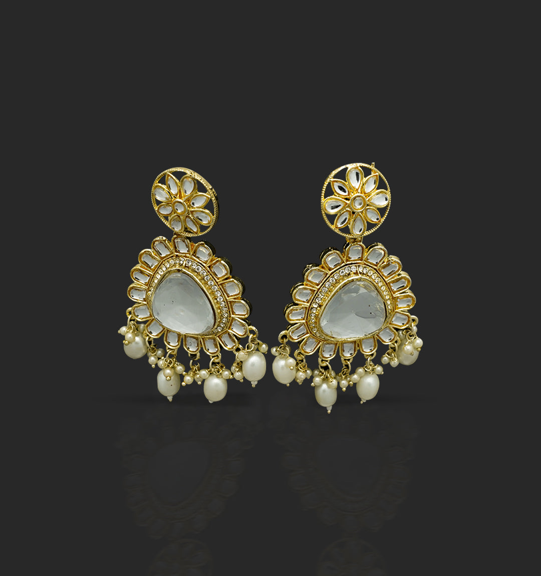 Gilded Ivory Pearl Jhumka