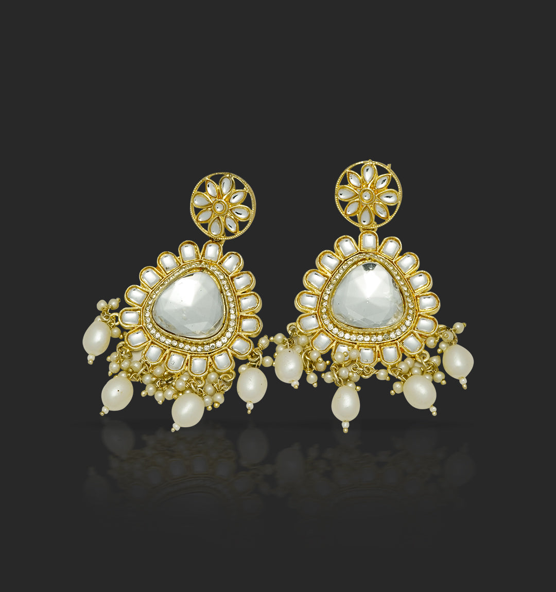 Gilded Ivory Pearl Jhumka