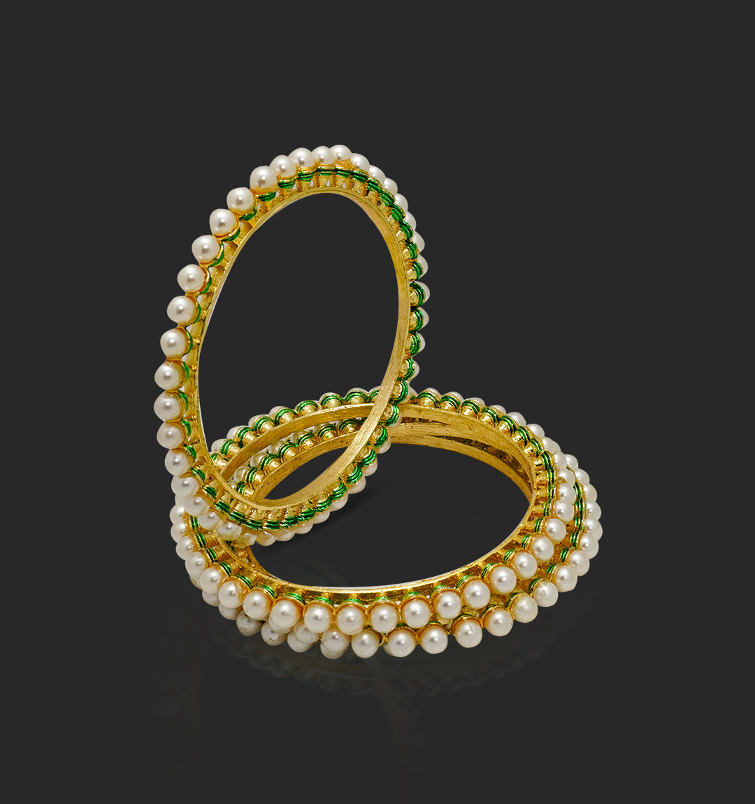 Golden Gleam Pearl Bangles