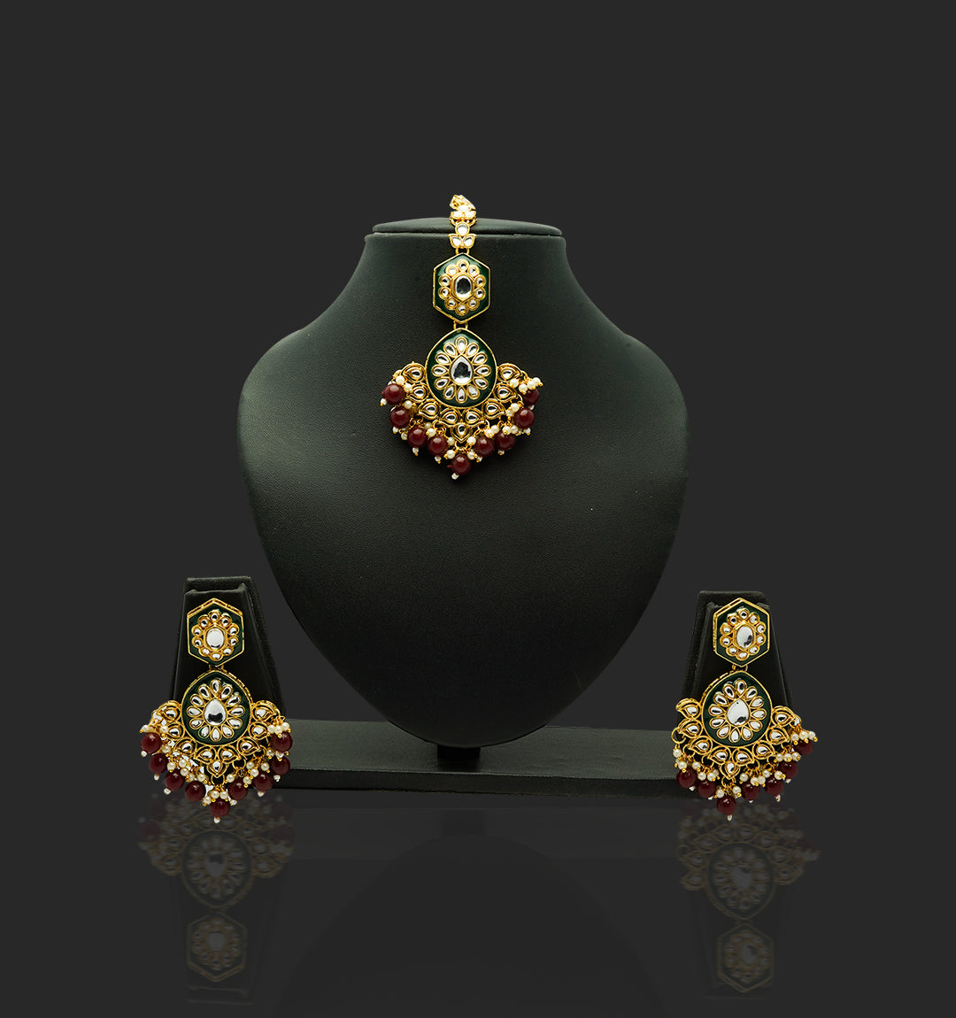 Majestic Marvel Maroon gold plated Choker