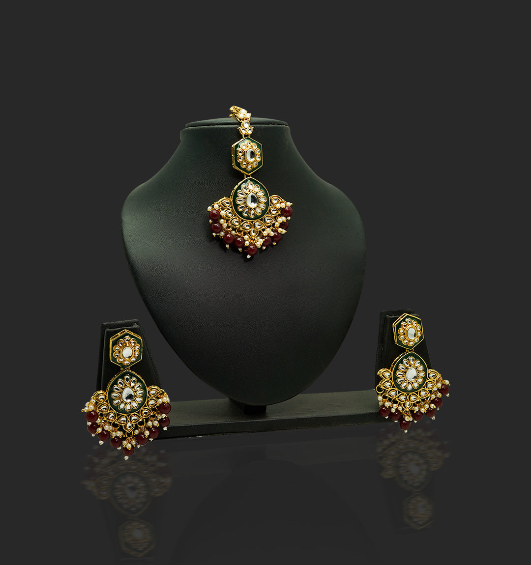 Majestic Marvel Maroon gold plated Choker
