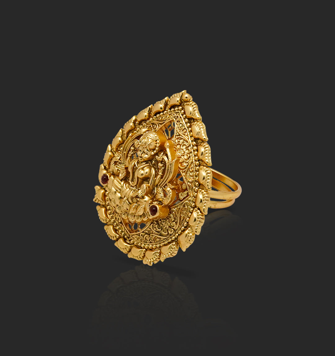 Sacred Temple Treasure Goddess Lakshmi Ring